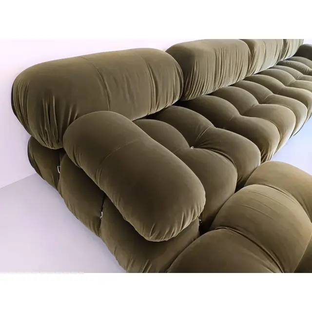 Mario Bellini Green Velvet Modular Sofa
