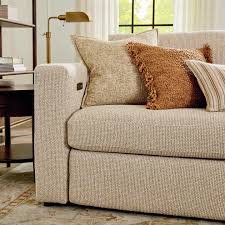 Textured Beige Fabric Sofa