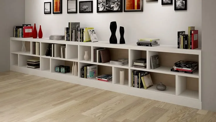 Minimalist White Low Bookcase