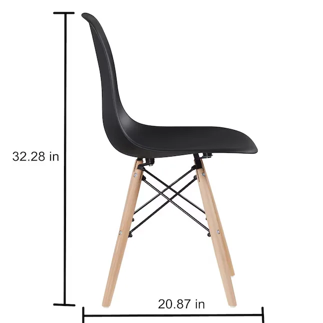 Black Molded Plastic Dining Chair