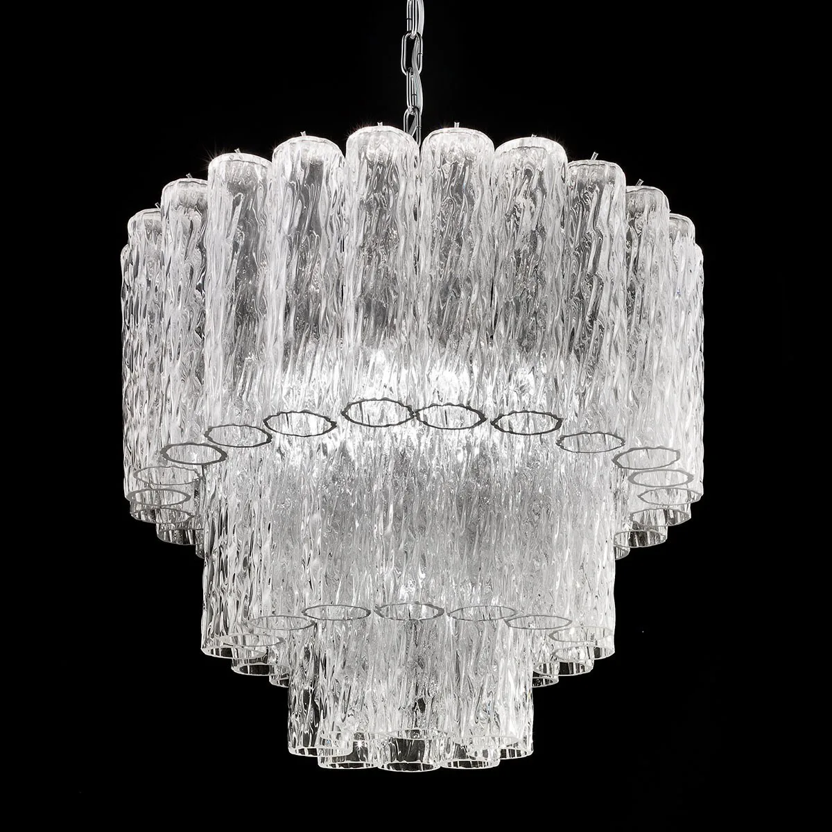 Tronchi Textured Glass Tiered Chandelier
