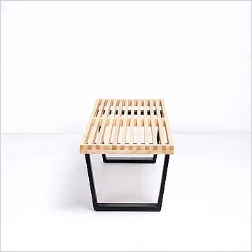 Natural Wood Slat Bench