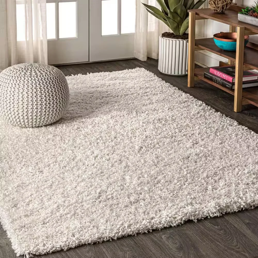 Jonathan Y Mercer Cream Shag Area Rug