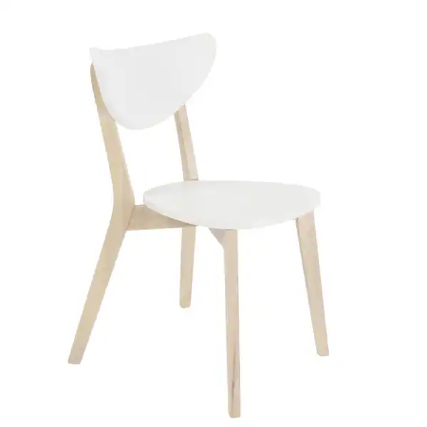 Montana White Dining Chair with Natural Legs