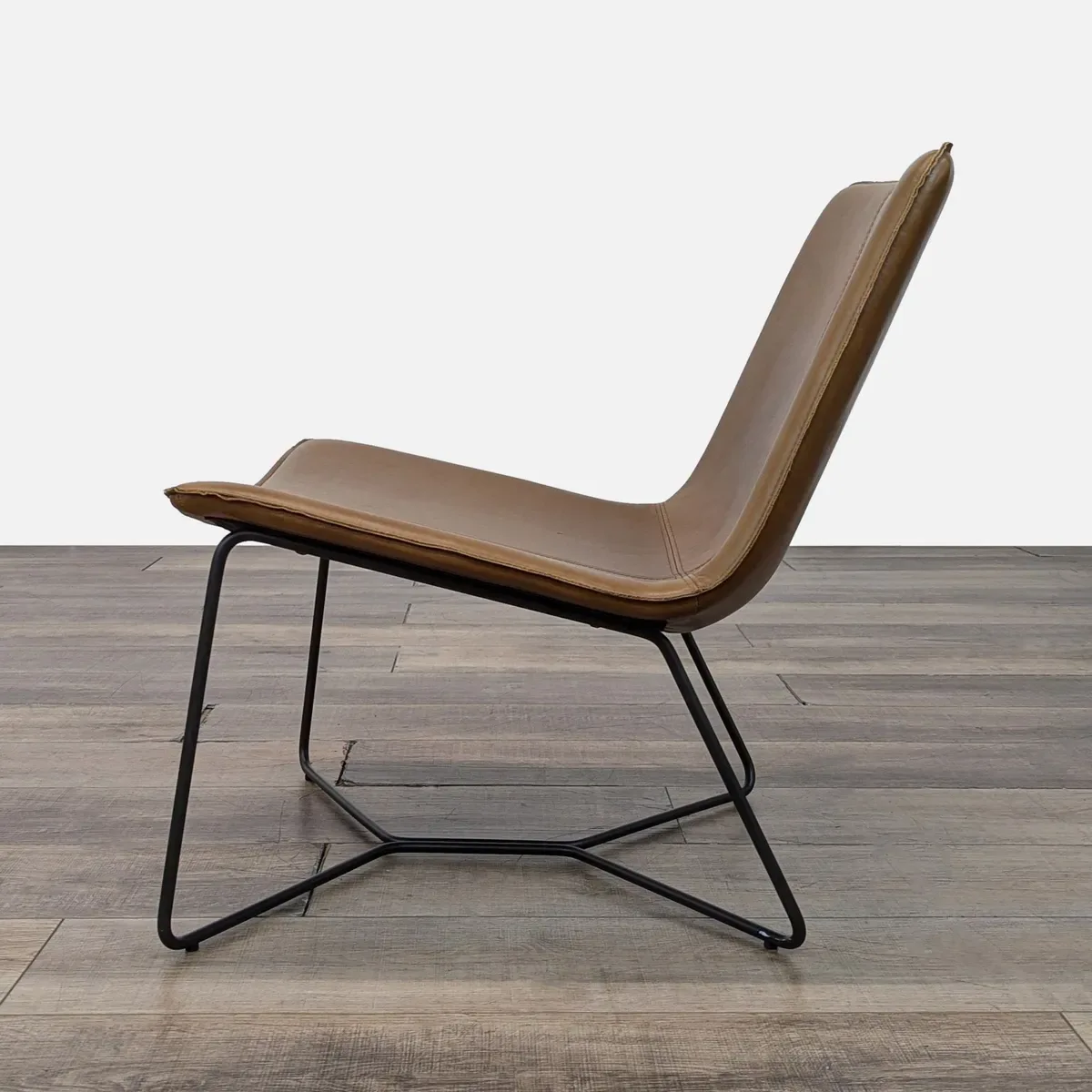 West Elm Slope Modern Leather Accent Chair