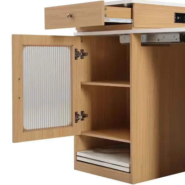 Polibi Natural Wood Kitchen Island