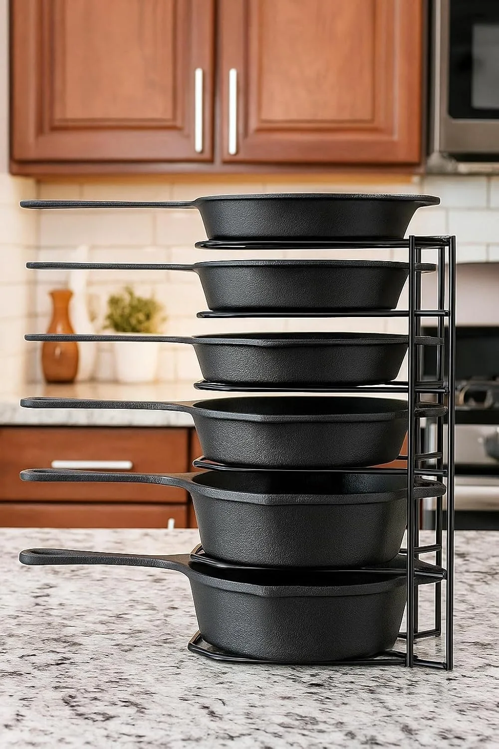 Black Steel Pan Organizer Rack