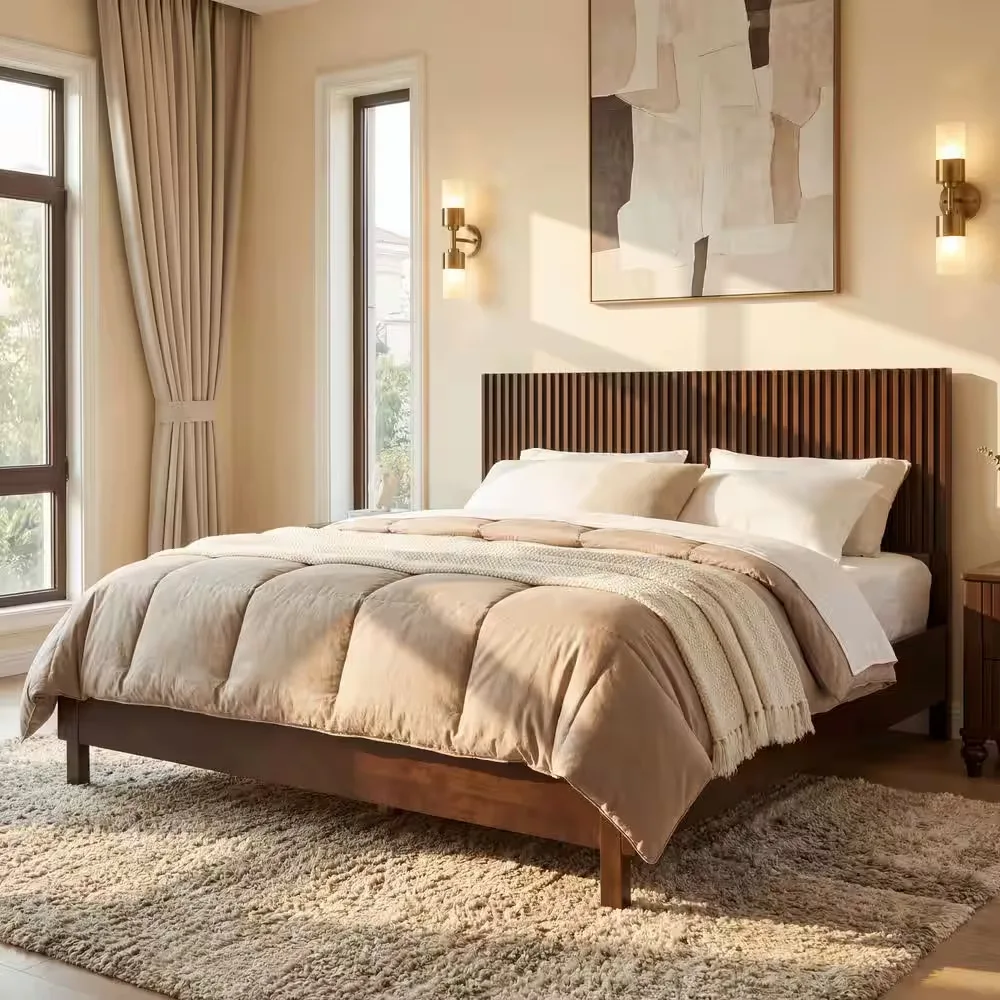 Modern Rustic Wood Platform Bed