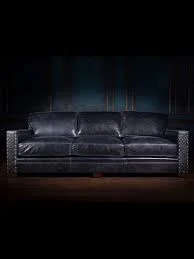 Blue Leather Sofa
