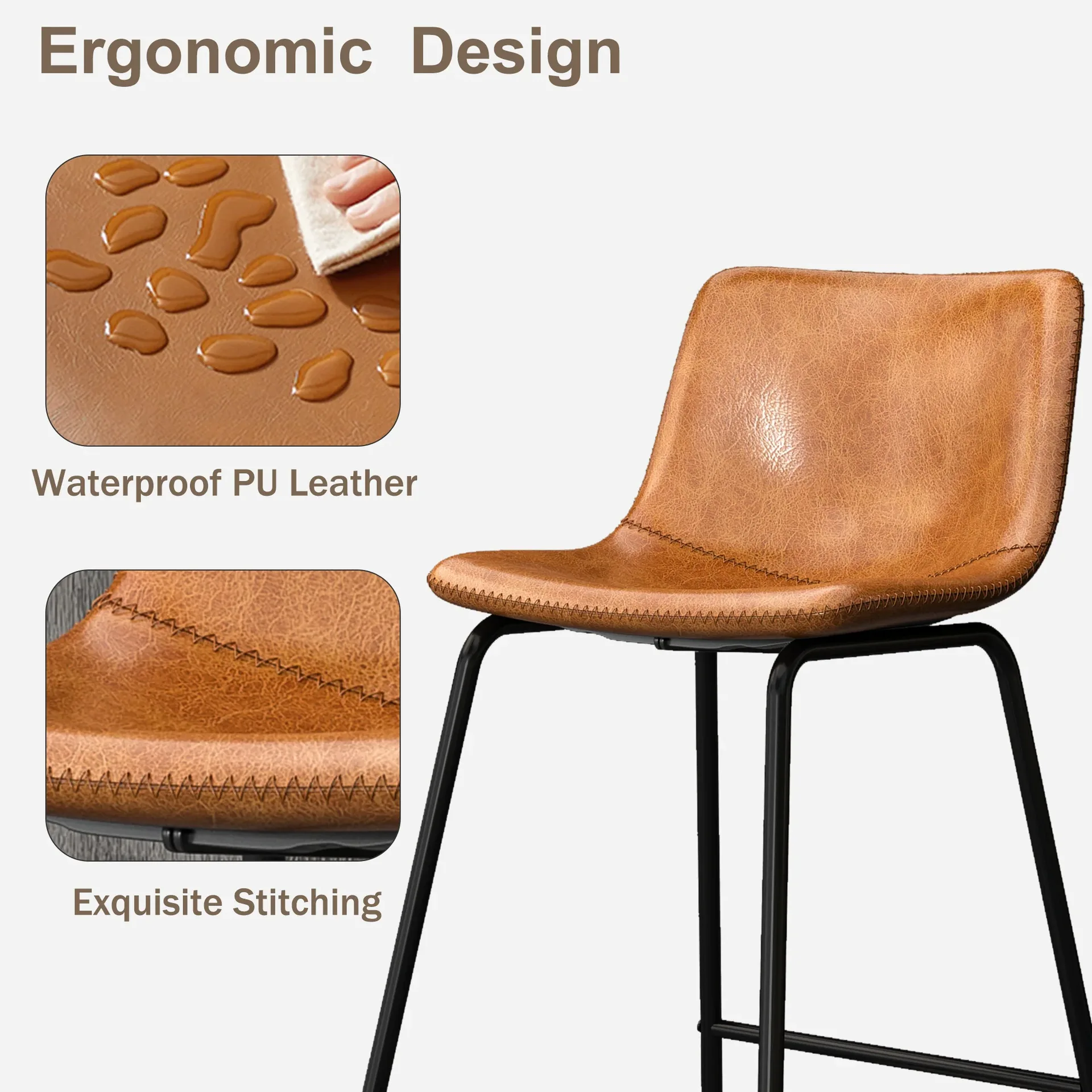 Modern Leather Bar Stool