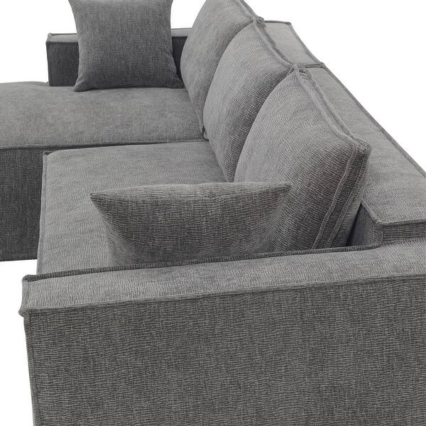 Gray Textured Sectional Sofa