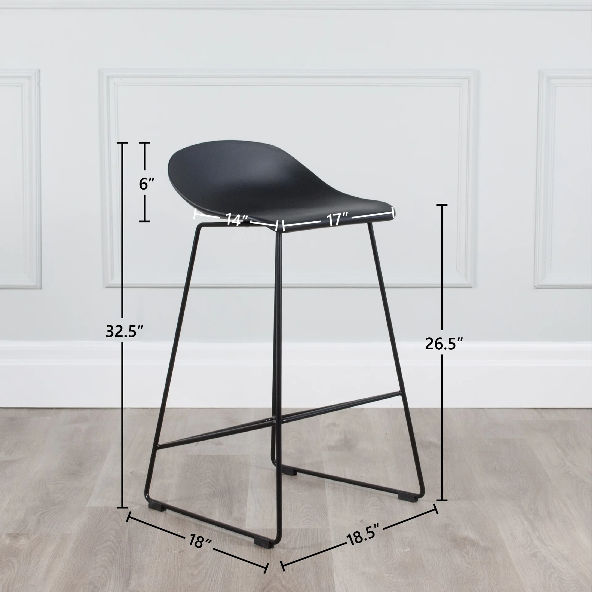 Modern Matte Black Bar Stool