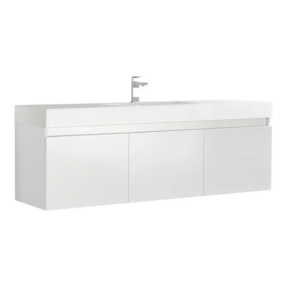 Fresca Mezzo Modern Gray Oak Floating Bathroom Vanity