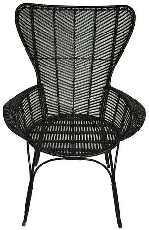Black Rattan Outdoor Armchair