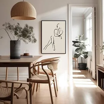 Minimalist Female Silhouette Framed Wall Art