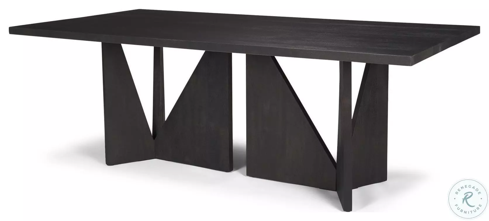Tarro Textured Black Wood Rectangular Dining Table