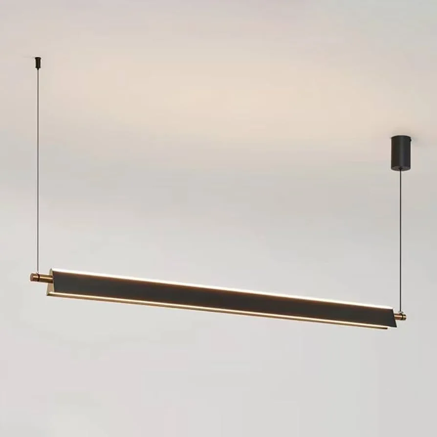 Matte Black Linear Pendant Light