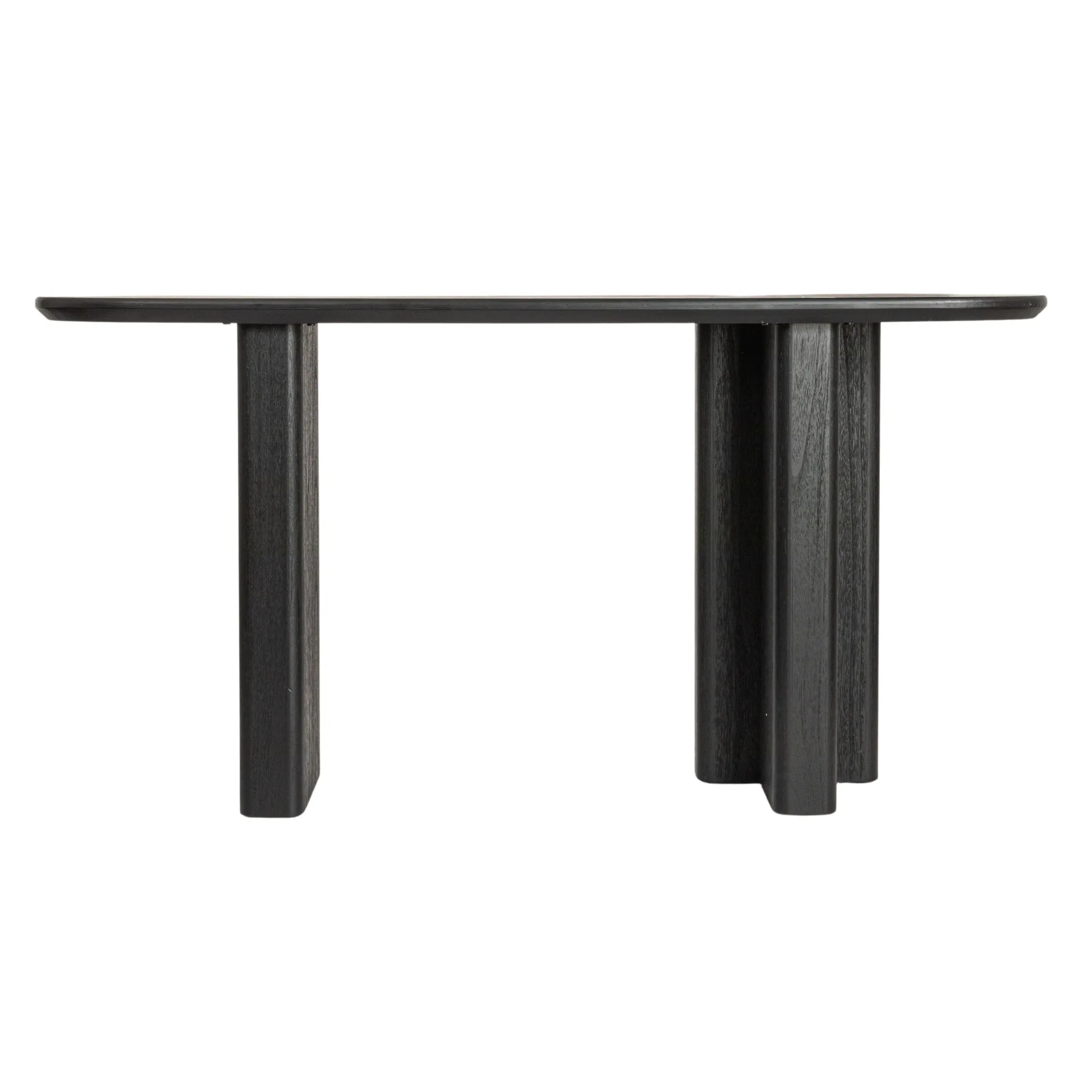 Black Wood Oval Console Table