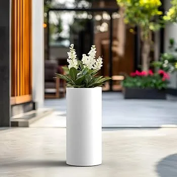 Kante Round Column Modern Round Concrete Tall Planter