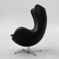 Arne Jacobsen Black Leather Egg Chair