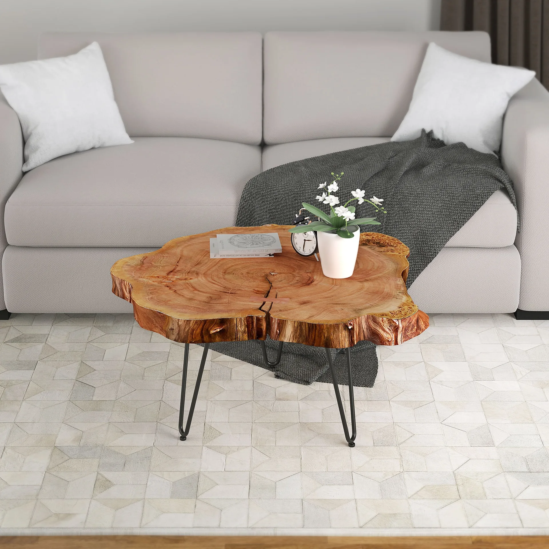 Natural Wood Live Edge Coffee Table