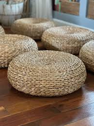 Round Woven Floor Pouf