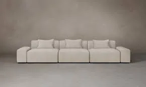 Breuer Beige Leather Modular Sofa