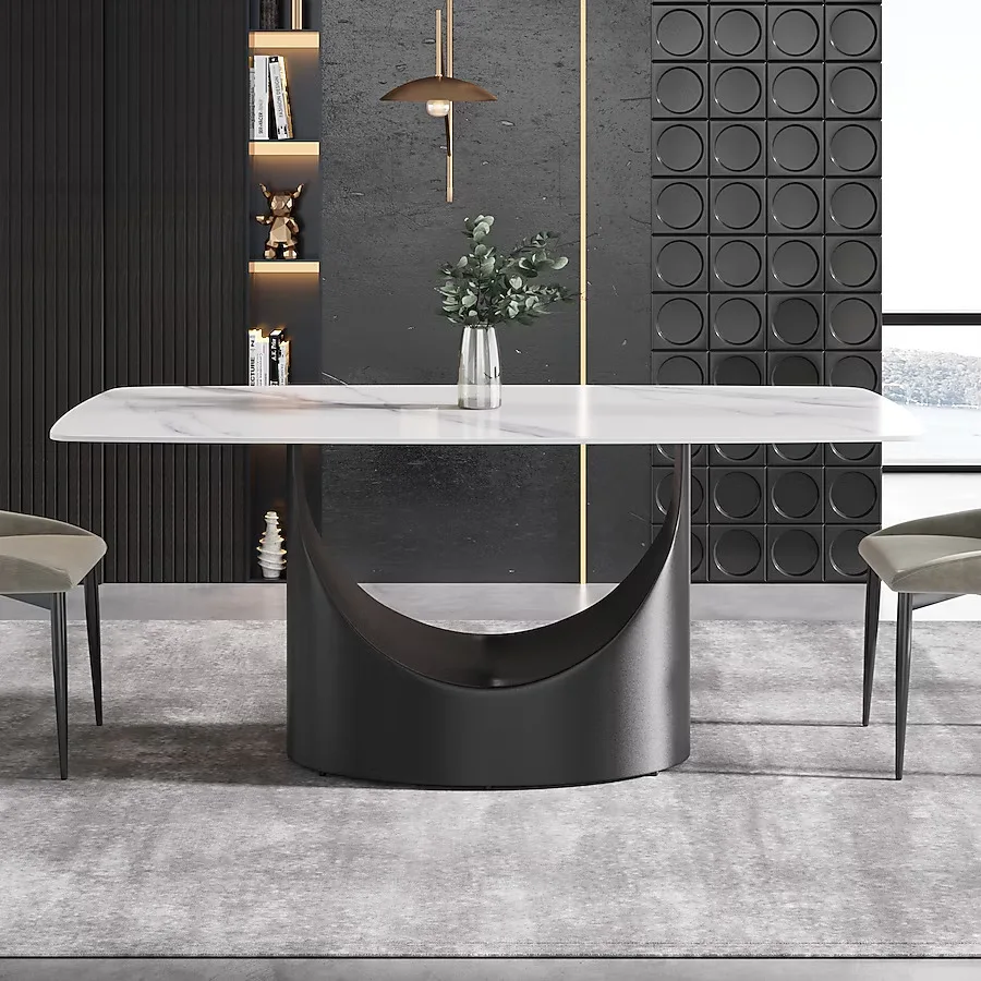 Modern Rectangular Ceramic Dining Table