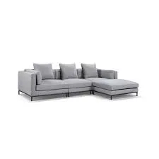 Modern Gray Fabric Sectional Sofa