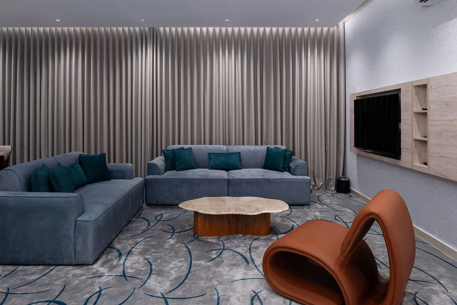 Modern Gray Fabric Sofa