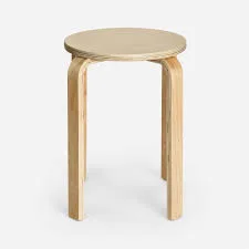 Aru Round Natural Wooden Stool
