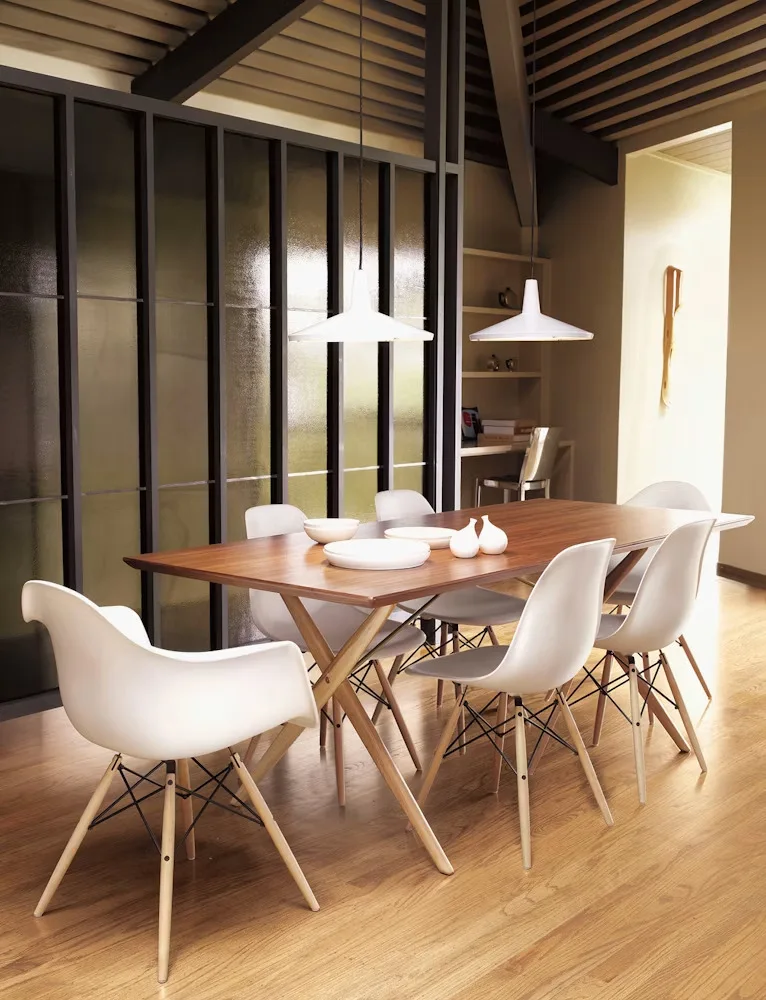 Eames White Molded Plastic Dining Chair
