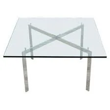 Square Chrome and Glass Coffee Table