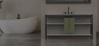 Wells Minimalist Metal Bathroom Vanity
