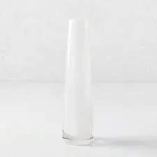 White Conical Glass Decorative Vase