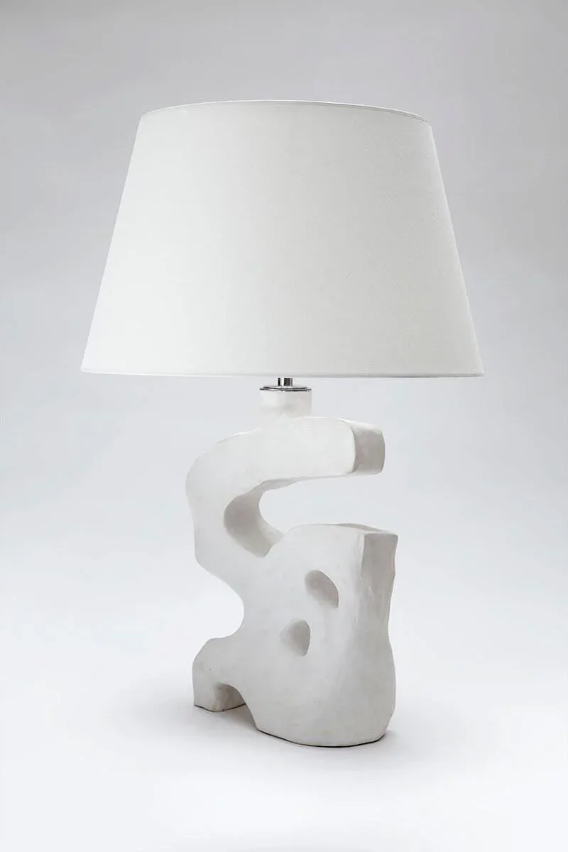 Sculptural White Table Lamp