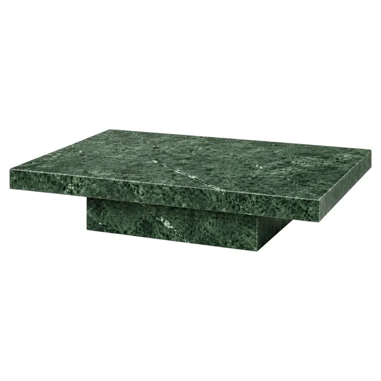 PLAT Rectangular Green Marble Coffee Table