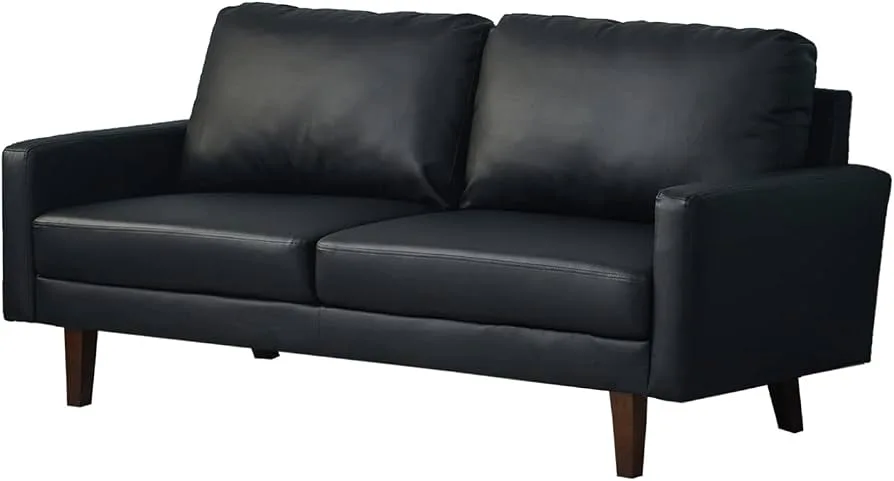 Modern Black Leather Sofa