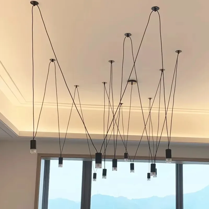 Modern Black Multi Light Pendant Fixture