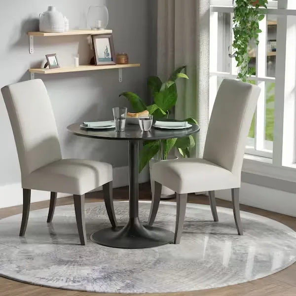 Enzo Round Black Marble Dining Table