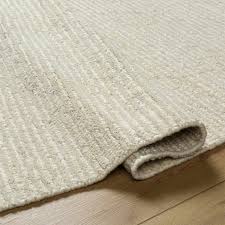 Chaz Cream Ribbed Wool Area Rug