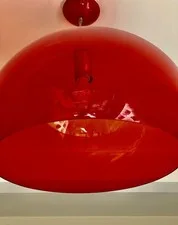 Kartell Red Acrylic Pendant Light