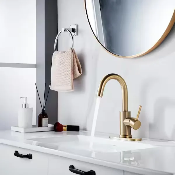 Modern Brushed Gold Bathroom Faucet
