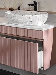Iconic Rose Matte Pink Ribbed Bathroom Vanity