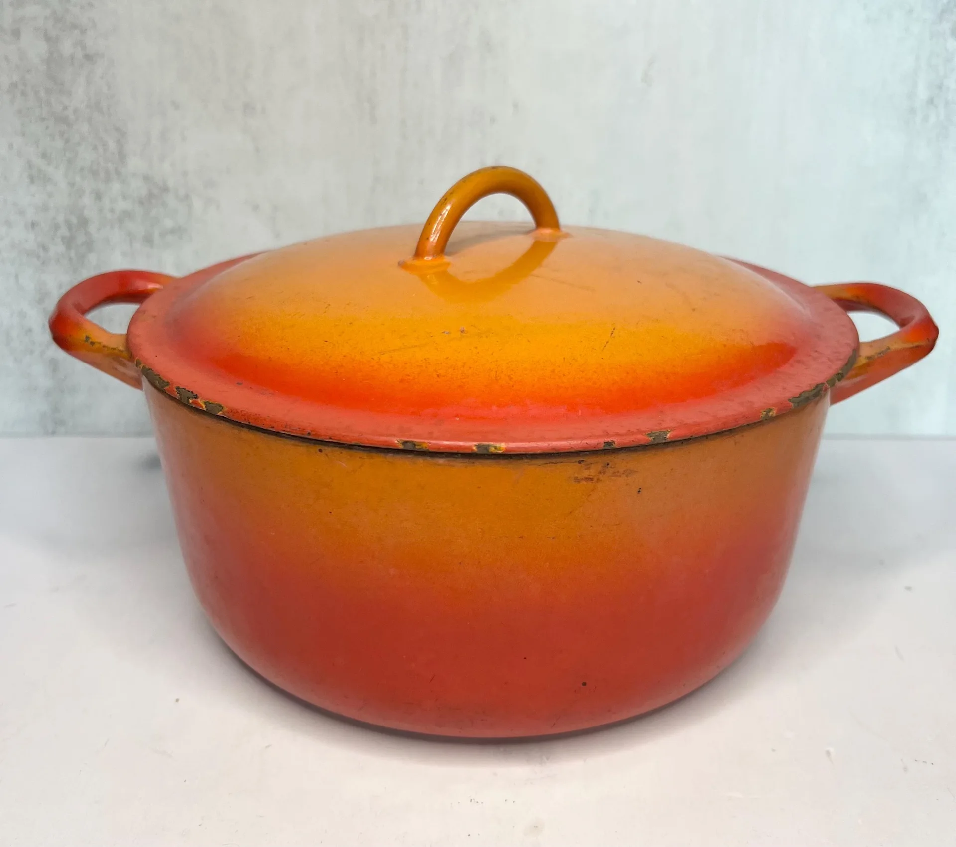Descoware Flame Orange Vintage Orange Iron Dutch Oven