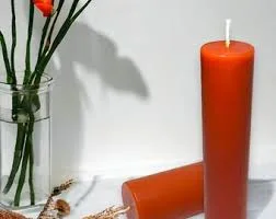 Solid Orange Cylindrical Pillar Candle