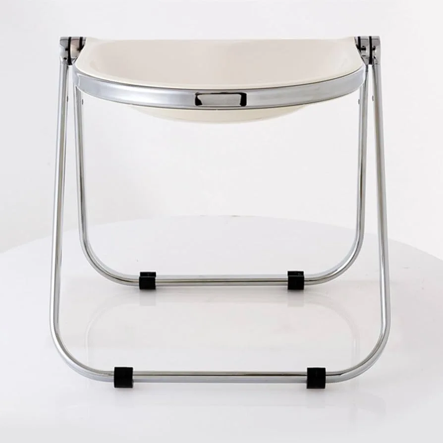 Mid Century Cream Plastic Folding Chair