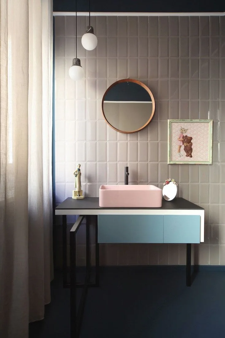 Modernist Metal Bathroom Vanity