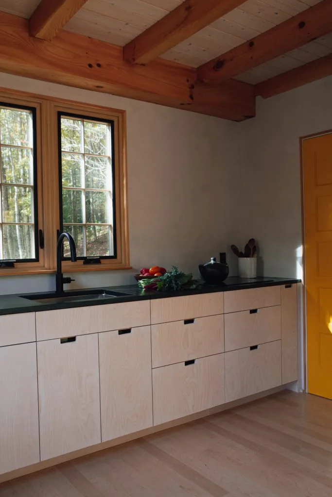 Minimalist Natural Wood Kitchen Island