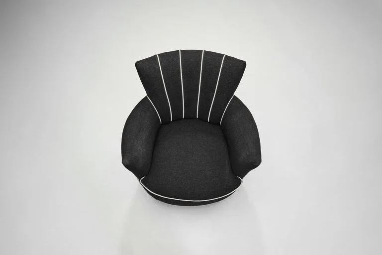 Striped Black Accent Chair